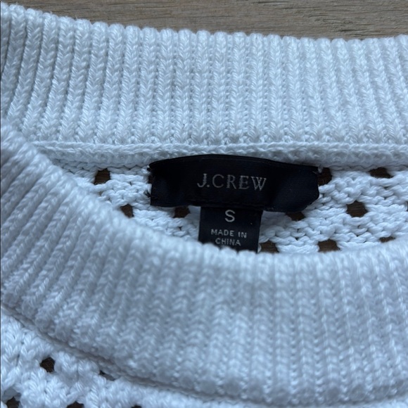 J. Crew White Short Sleeve Knit Sweater - Picture 2 of 4